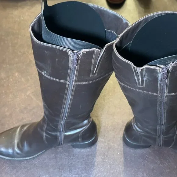 La Canadienne Tall Chocolate Brown Leather Waterproof Boots 10 - Picture 3 of 8